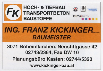 Kickinger – Baumeister Franz Kickinger